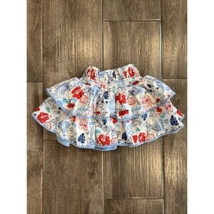 Girls LILO & Stitch Disney Tiered Skirt With Elastic Waist Size XS 4-5 EUC